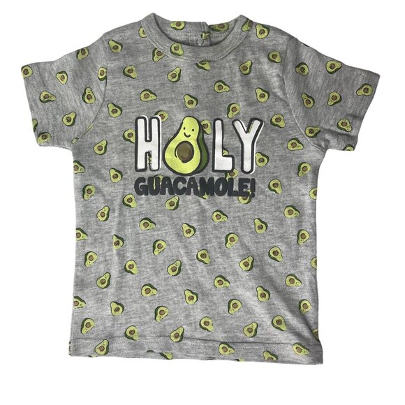 Quiltex Baby Shirt Holy Guacamole Gray Green Snap Shoulder Size 18 Months New - Picture 1 of 11
